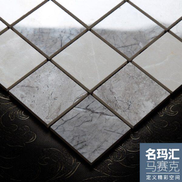 名玛汇仿古灰色大理石马赛克瓷砖背景墙卫生间浴室灰色墙砖地砖