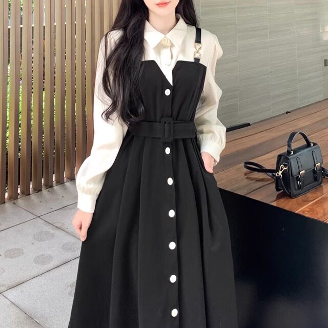 大尺码女装长袖抱婴袋裙