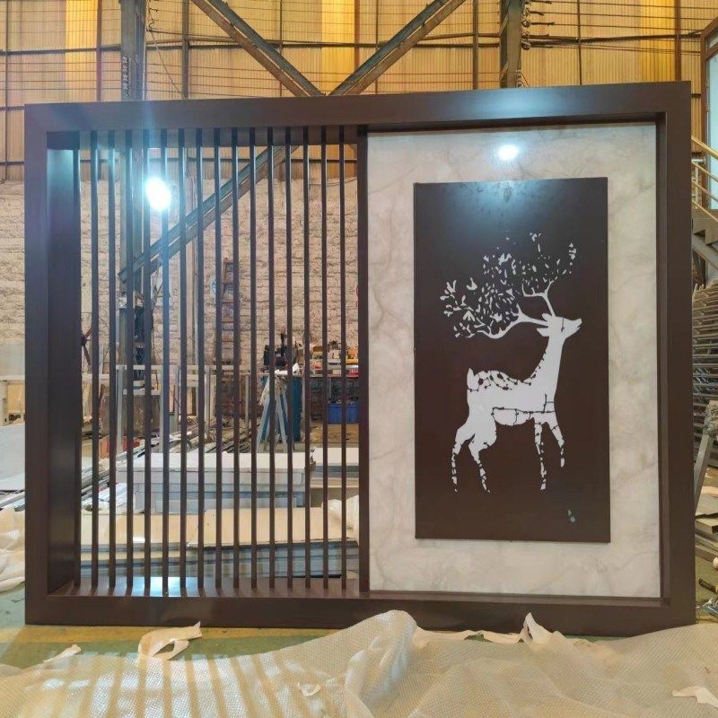 不锈钢假山屏风金属隔断酒店餐厅格栅现代简约缕空玄关中式夹玻璃,金属材料及制品,不锈钢制品,淘宝优惠券,粉丝福利购,淘宝优惠卷