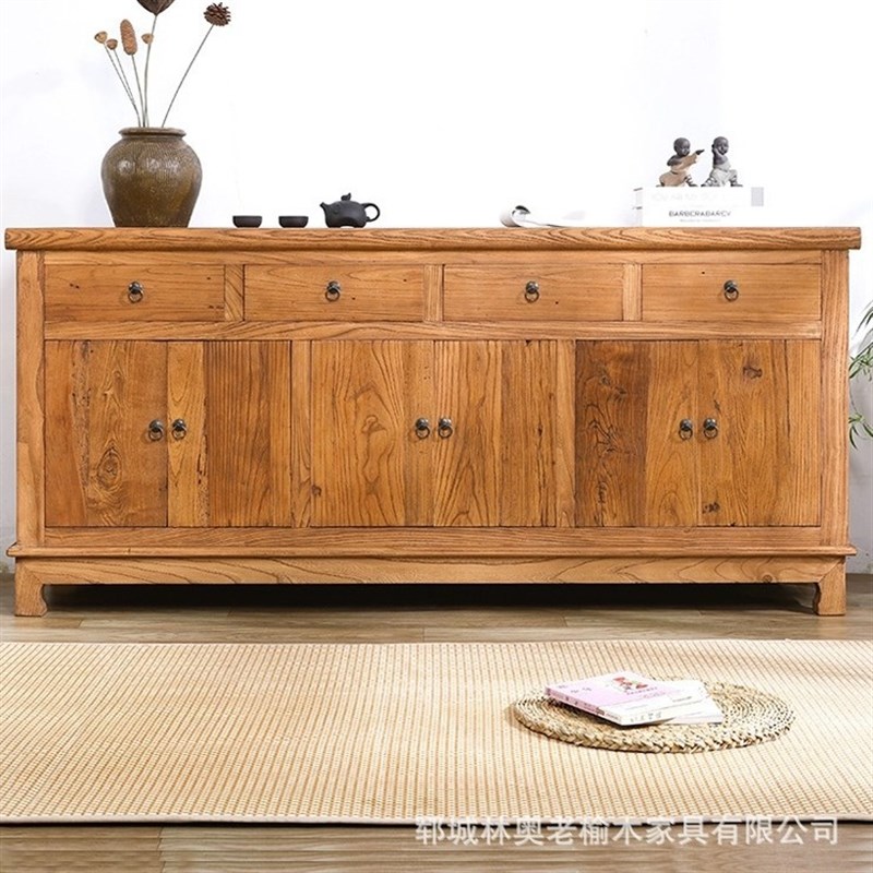 老榆木餐边故意实木n复古储物柜客厅靠墙家具中式玄关置物柜子