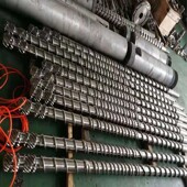 塑料挤出机螺杆料筒不锈钢注塑机配件合金耐磨吹瓶膜造粒舟山炮筒