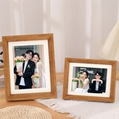 定制相框洗照片桌面摆件全家福情侣婚纱照相片打印实木质diy摆台