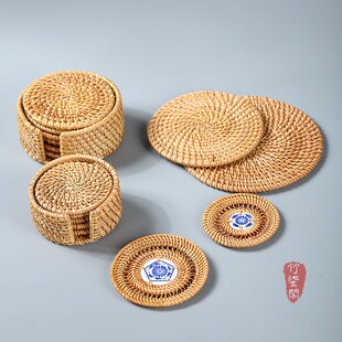 藤编杯垫 竹编手工编织杯托垫 茶托茶垫茶具垫茶杯垫餐桌垫碗垫