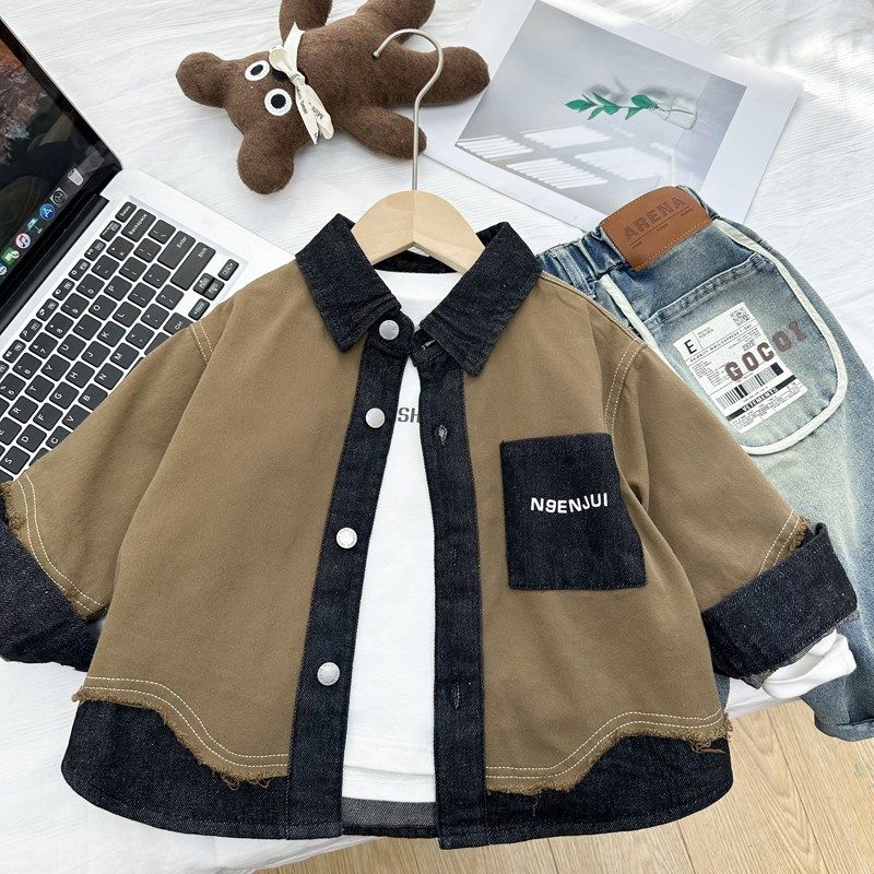 男童春装牛仔外套2024新款儿童韩版拼接夹克中小童帅气薄款上衣潮,童装/婴儿装/亲子装,普通外套,淘宝优惠券,粉丝福利购,淘宝优惠卷