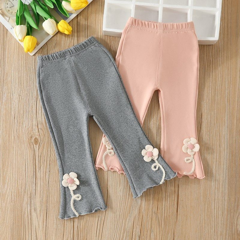 儿童裤子女小童春秋装2024新款打底裤女孩喇叭裤幼儿宝宝外穿长裤,童装/婴儿装/亲子装,裤子,淘宝优惠券,粉丝福利购,淘宝优惠卷