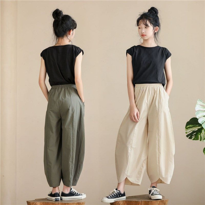 女童套装日式夏装纯棉洋气时髦休闲大童女孩短袖t恤+裤子新款童装,童装/婴儿装/亲子装,套装,淘宝优惠券,粉丝福利购,淘宝优惠卷