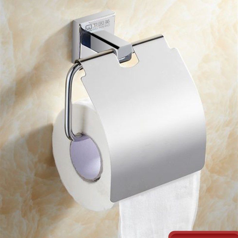 铜加不锈钢纸架卫生间壁挂侧开纸巾架置物架浴室挂件套件卫浴用品