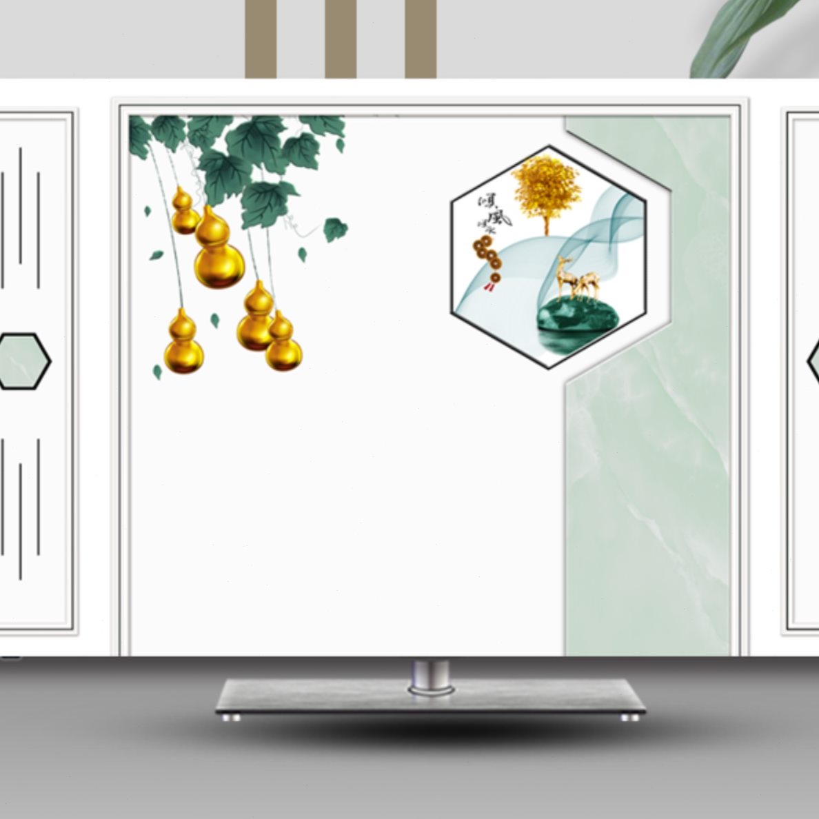 中国风电视机防尘罩布布艺家用42寸55寸58寸65寸壁挂曲屏遮挡罩套