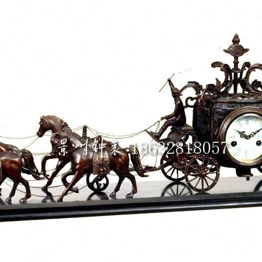 马拉车座钟 古典机械纯铜 老式发条战车台钟 欧洲钟表 仿回流老钟,家居饰品,座钟,淘宝优惠券,粉丝福利购,淘宝优惠卷