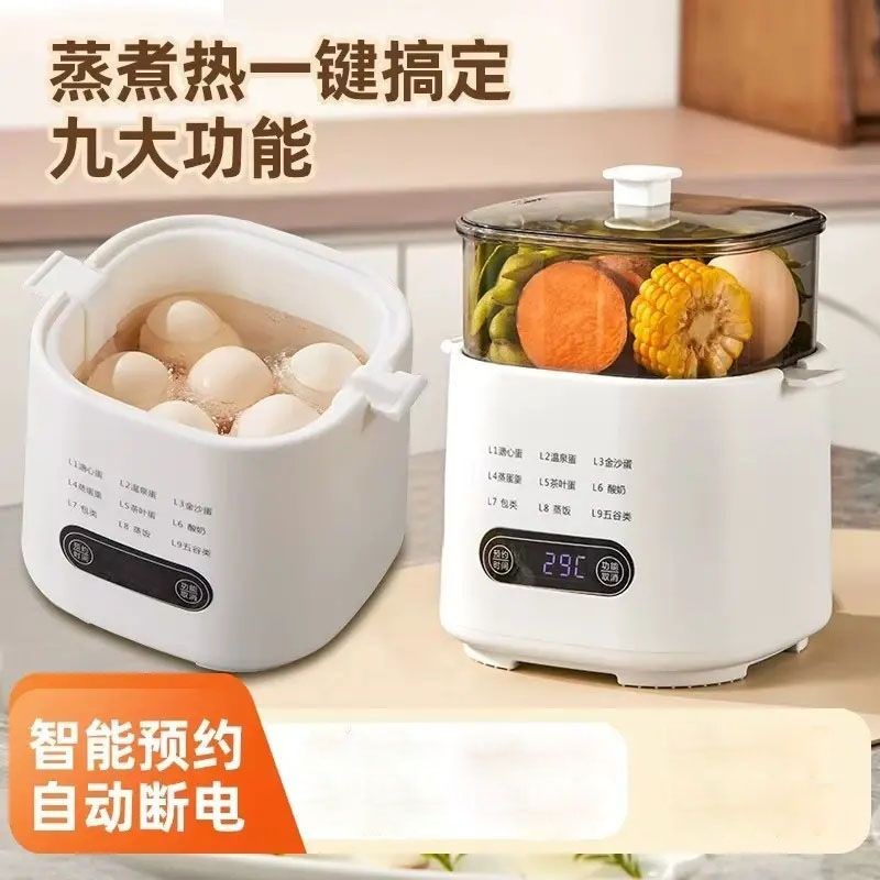 2025a款多功能蒸蛋煮蛋器全自动预约早餐机家用迷你蒸蛋器自动断