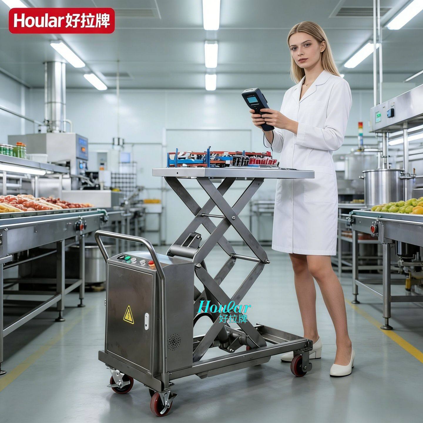 hoular好拉全电动液压升降平台车sus304不锈钢电动平板车手推车,厨房电器,其他商用厨电,淘宝优惠券,粉丝福利购,淘宝优惠卷