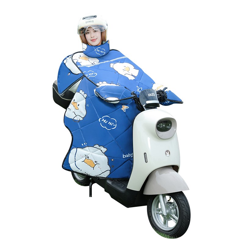 小电动车挡风被冬季加绒加厚法兰绒四季I通用防雨水罩防风电车摩