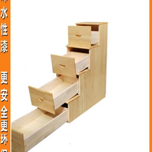 实木梯柜四台阶梯子上下床高低床双层床带抽屉梯柜单卖梯步可定制