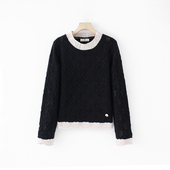 粉红粉丝专享 常规袖 圆领毛针织衫 套头款 长袖 印花OML 25109