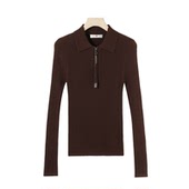 甜甜粉丝专享 polo毛针织衫 秋季 翻领OL风开衫 女装 OML 25888