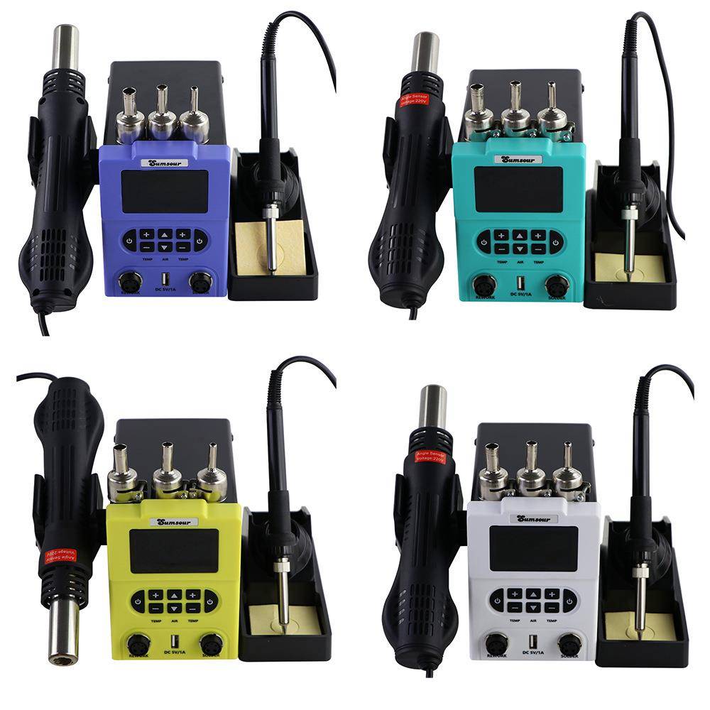 878D热风拆焊台可调温双数显带USB接口维修焊接工具