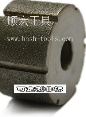 鼓盘式刹车皮平面磨内弧去皮砂轮圆柱修整轮电镀金刚石修整滚轮
