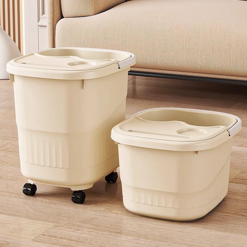 德国可移动泡脚桶过小腿家用高深桶过膝养生足浴盆宿舍带盖熏蒸