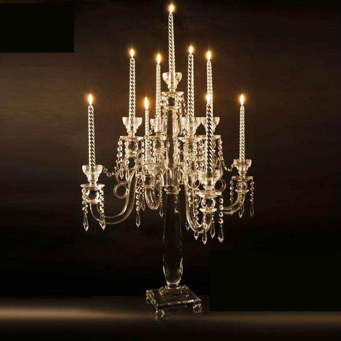 欧式奢华多头桌面摆件K9水晶烛台出口产品婚礼婚庆道具路引蜡台