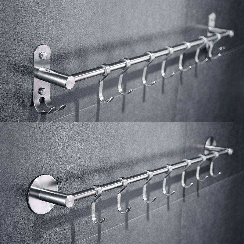 D*浴室毛巾架免打孔304不锈钢卫生间毛巾挂架单杆毛巾杆可移动挂