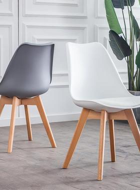 北欧简约郁金香靠背椅子奶茶桌椅休闲接待洽谈椅子家用郁金香餐椅