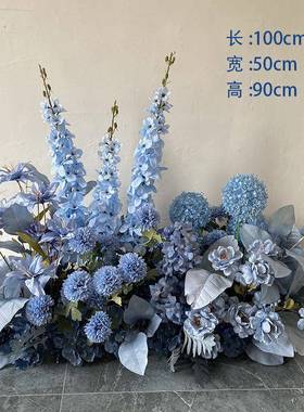 婚礼新款仿真花排现场布置路引花装饰T台迎宾地排花4s店交车摆件