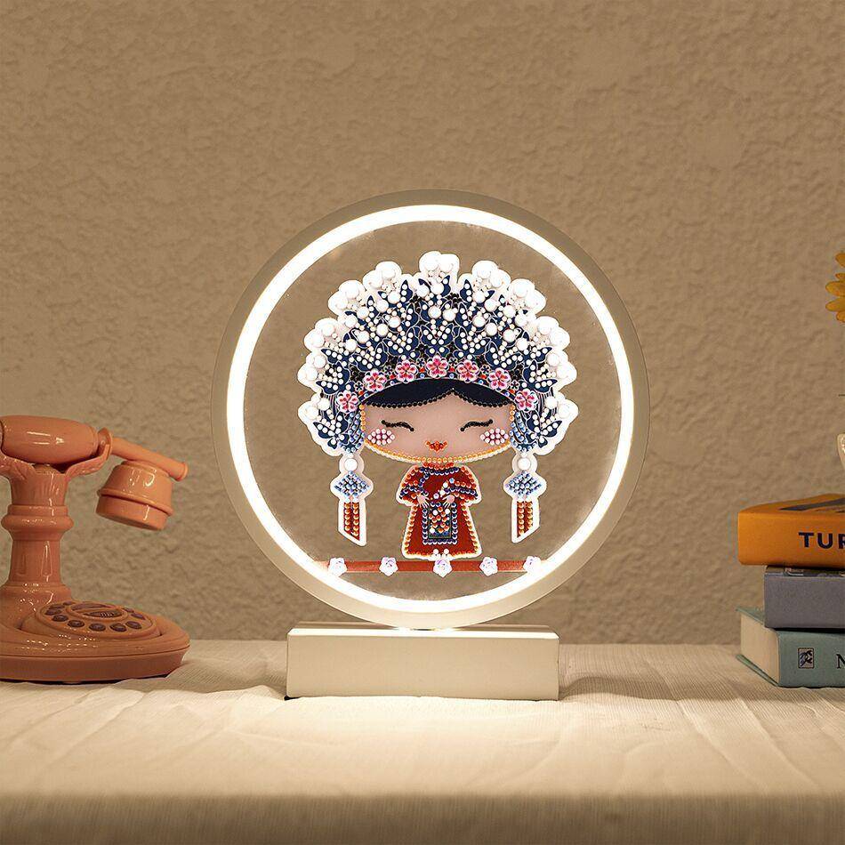 2025新款钻石十字绣水晶贴点钻石画满钻家用卧室床头智能钻石灯