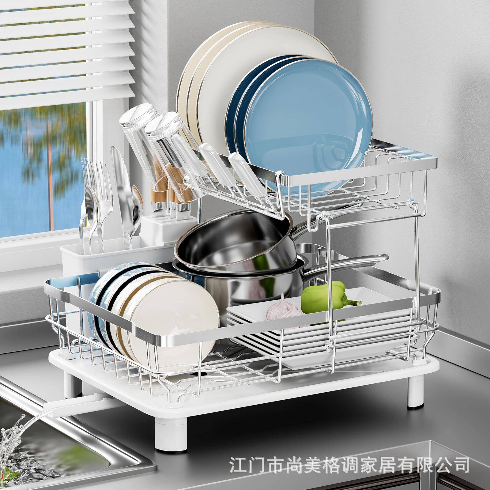 厨房置物架不锈钢碗碟沥水架水槽边收纳架餐具架放碗筷碗盘沥水篮