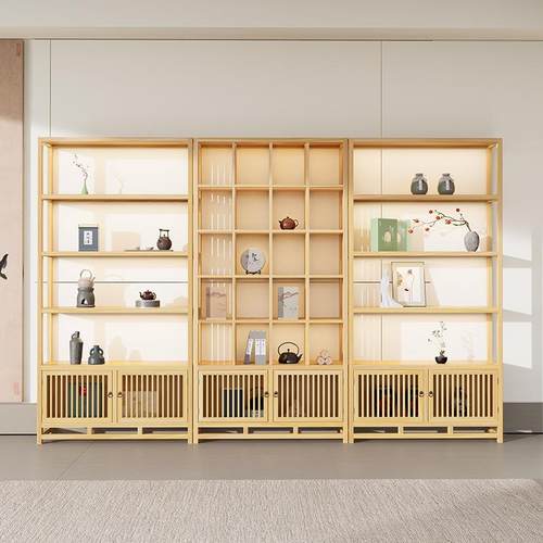 紫砂壶摆放架茶室布置新中式实木博古架放茶具的架子茶架茶壶架子