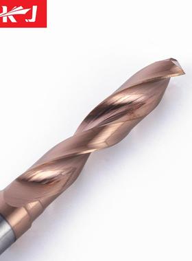 钨钢直柄麻花钻5倍径外冷整体硬质合金右钻涂层定柄不锈钢钻头