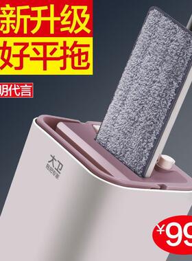 大卫免手洗平板拖把新款家用木地板懒人拖地神器一拖净拖地桶套装