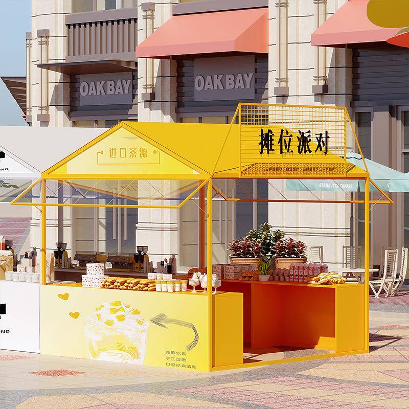 商场景区户外促销架商业摆摊展示架集市美食节摊位架铁艺活动棚架