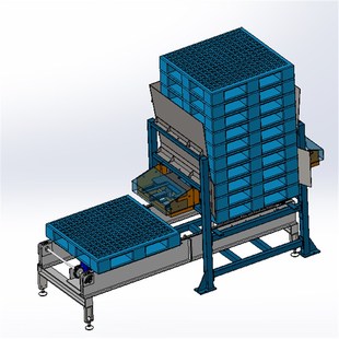 E062 托盘库 3D机械 输送机 非标自动化机械 带链式