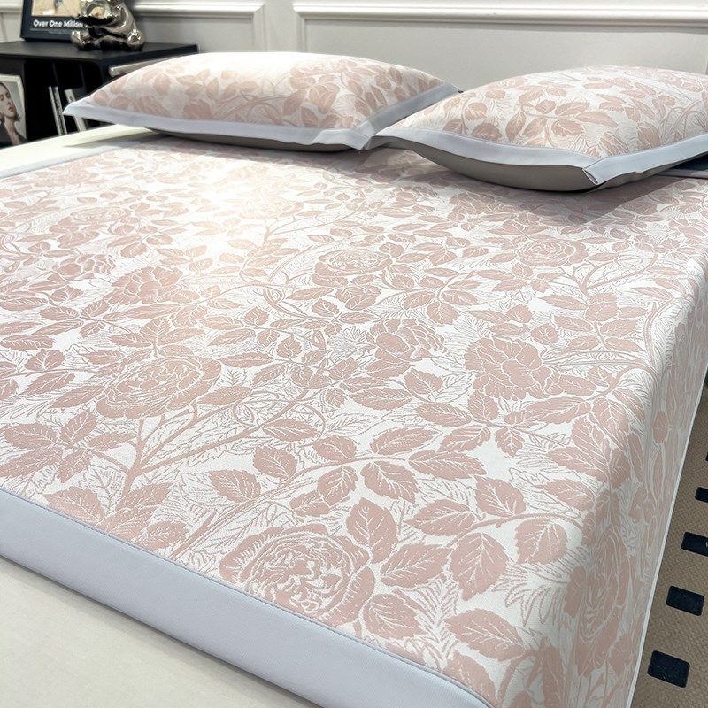 夏季冰丝凉席三件套2025新款可机洗夏天凉感床单空调软席子可折叠,床上用品,冰丝席,淘宝优惠券,粉丝福利购,淘宝优惠卷