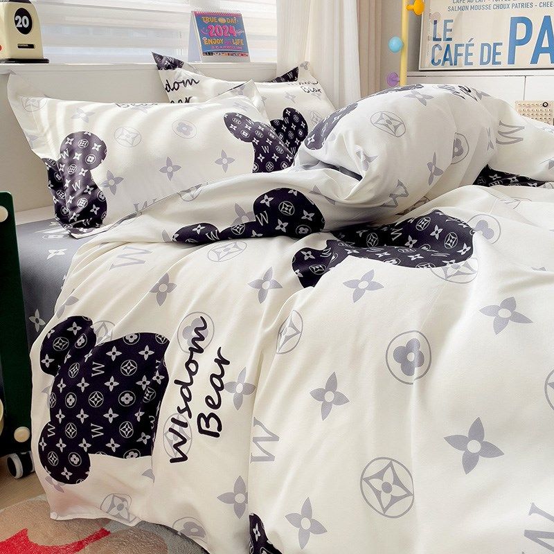 2024四季款全棉纯棉磨毛四件套水洗棉床单被套单人学生宿舍三件套,床上用品,床品套件/四件套/多件套,淘宝优惠券,粉丝福利购,淘宝优惠卷