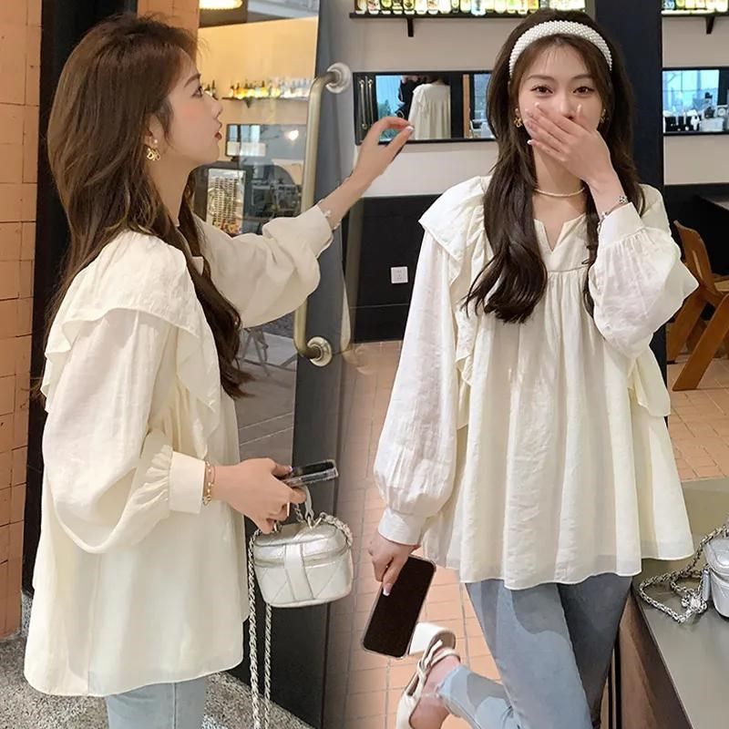孕妇装春夏新款上衣设计感小众显瘦娃娃衫甜美长袖宽松百搭上衣女,孕妇装/孕产妇用品/营养,衬衫/雪纺衫,淘宝优惠券,粉丝福利购,淘宝优惠卷