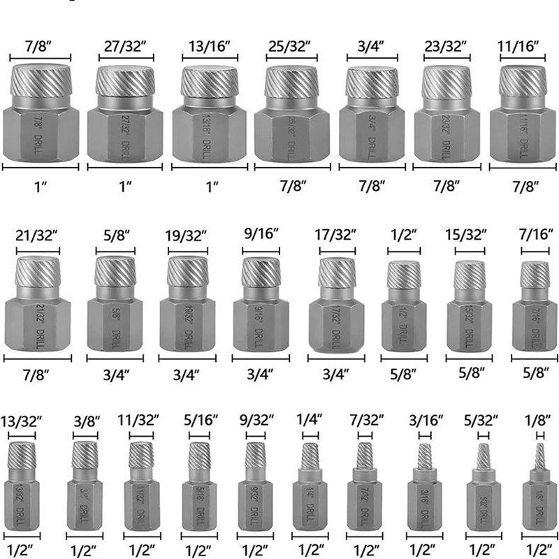 精品25件套内六角螺丝螺栓取出器花键破损滑丝滑牙断头螺拆除工具,橡塑材料及制品,亚克力棒,淘宝优惠券,粉丝福利购,淘宝优惠卷
