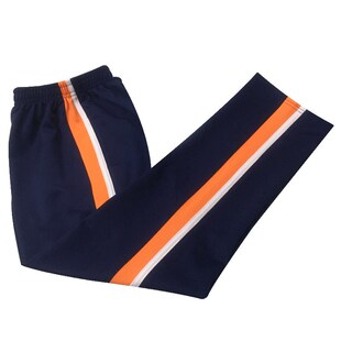 定制藏青南韩丝夏季镶桔白杠高腰宽松百搭休闲中小学生运动校服裤