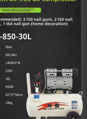 Jieba/Fehngba/Tongjia/双富纯正静音无油气泵高配置大功率