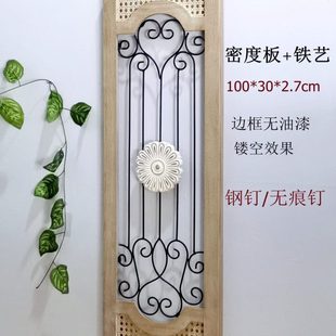 侘寂风格原木窗框日式做旧挂板客厅背景墙面装饰挂件民宿墙壁布置