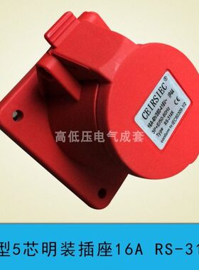 荣盛防水工业插头插座RS-315K 16A 五孔暗装航空插座RS-325K 32A