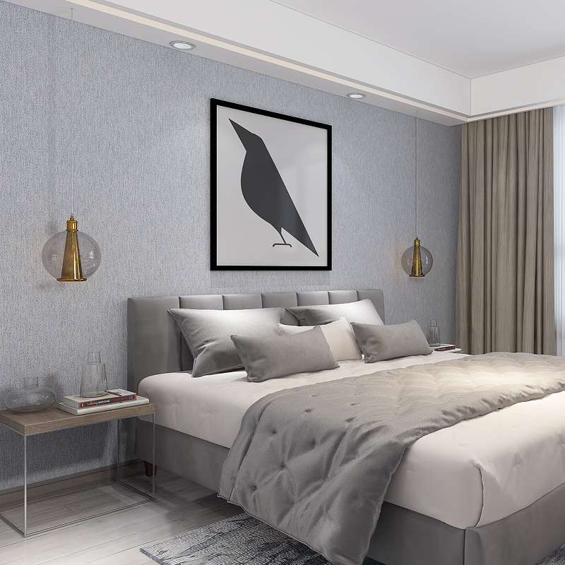 高端加厚b亚麻墙布卧室纯色壁纸客厅现代简约素色棉麻无缝壁布北