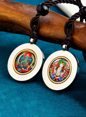 新非遗直销结缘钛钢吊坠四臂观音