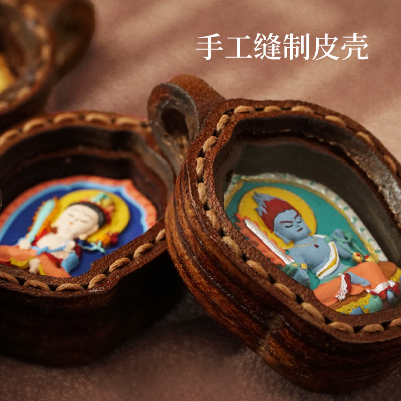 新非遗彩绘手绘擦擦手工皮壳唐卡