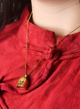 新非遗唐卡扎基拉姆吊坠黄财绿度