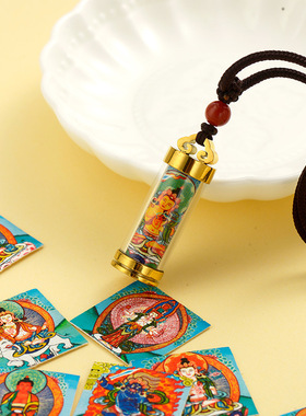 新非遗唐卡画布绿度母复刻卡可定