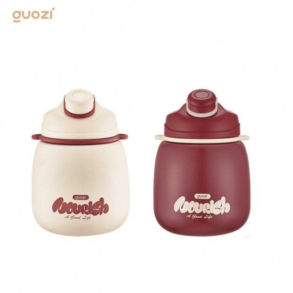 果兹GZ-B56男女士学生嘟嘟双饮杯带手拎环和背带绳出行方便保温杯,节庆用品/礼品,文化创意杯子,淘宝优惠券,粉丝福利购,淘宝优惠卷