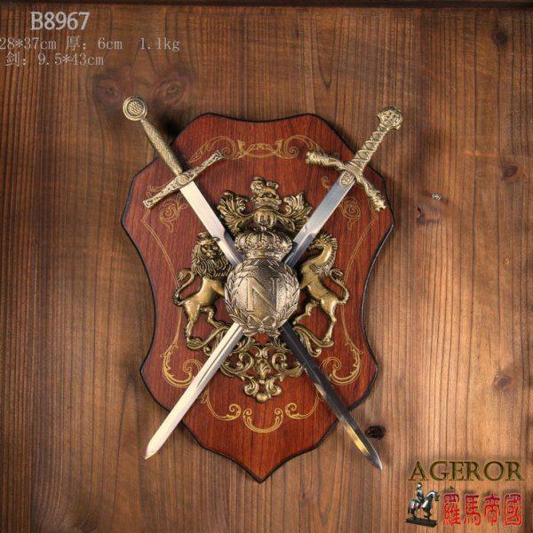 墙 挂件 电视 古罗马模型 盔甲铠甲 欧式古代兵器 酒吧办公装饰