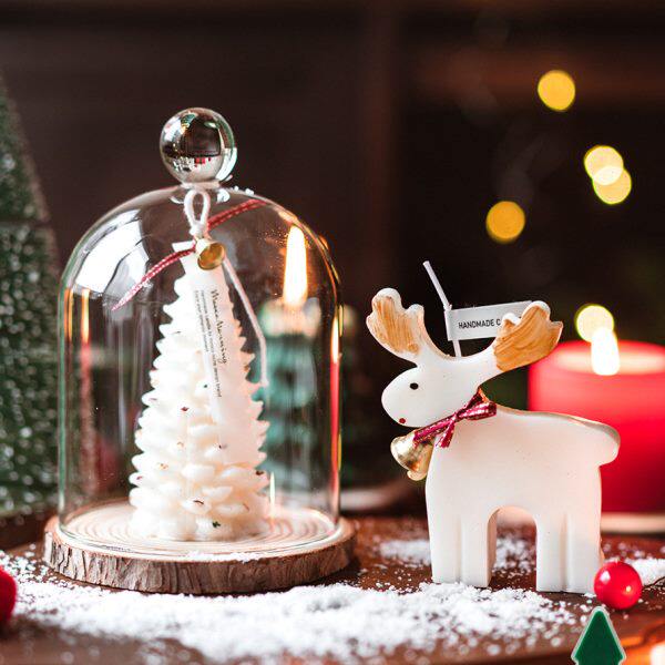 麋鹿圣诞节装饰摆件场景布置礼盒装手工香薰蜡烛创意生日礼物宿舍