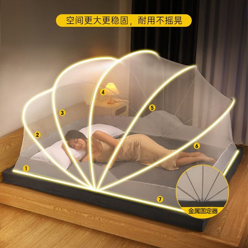 蚊帐可折叠免安装学生宿舍家用2023新款上下铺P蒙古包便携22加高